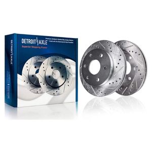 Detroit Axle - 6 Lug Front Drilled & Slotted Brake Rotors Replacement for Ford Expedition F-150 Lincoln Navigator 
