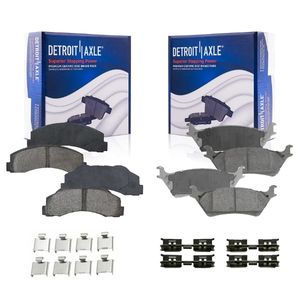 Detroit Axle - Front and Rear Ceramic Brake Pads Replacement for 2012-2017 Ford F-150-4pc Set
